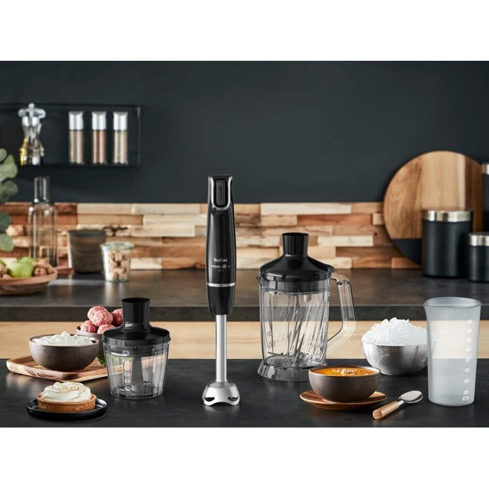 Tefal Блендер заглибний INFINY FORCE, 1000Вт, 5в1, чаша-800мл, XL чопер 1л., чорний