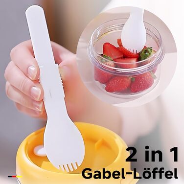 Стаканчик для пластівців 860 мл із складаною ложкою, жовто-синій NEXROLA