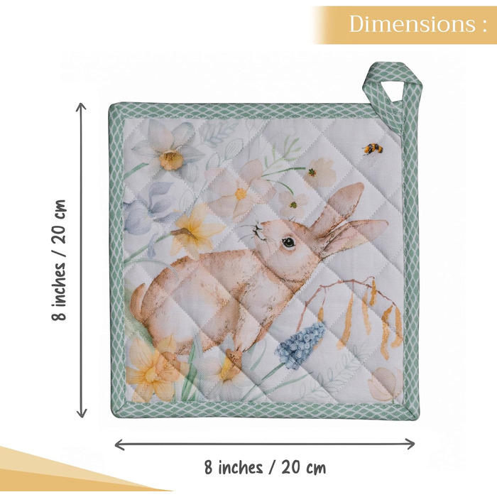 Рукавички для духовки Maison d&39 Hermine, підставки для каструль, 100 бавовна, термостійкі кухонні рукавички, рукавички для духовки (19 см x 33 см) та підставки для каструль (20 см x 20 см) для приготування їжі, Morzine - рукавички для духовки на День по