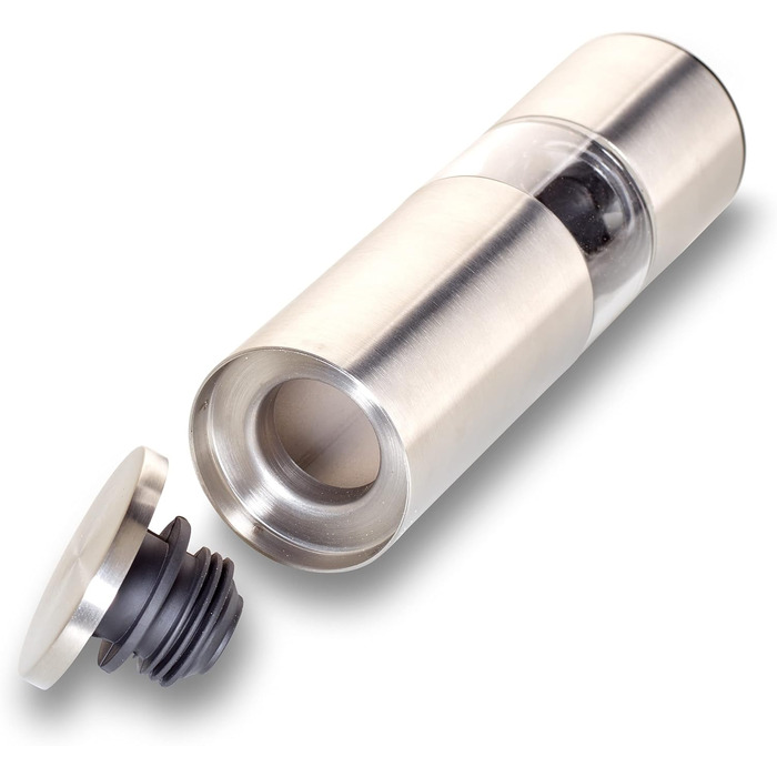 Набір млинків для спецій Echtwerk з 2 предметів, млинок для солі та перцю з високоякісної нержавіючої сталі з керамічним млином з ABS-пластику, ручний, для перцю, солі та чилі, (срібне видання)