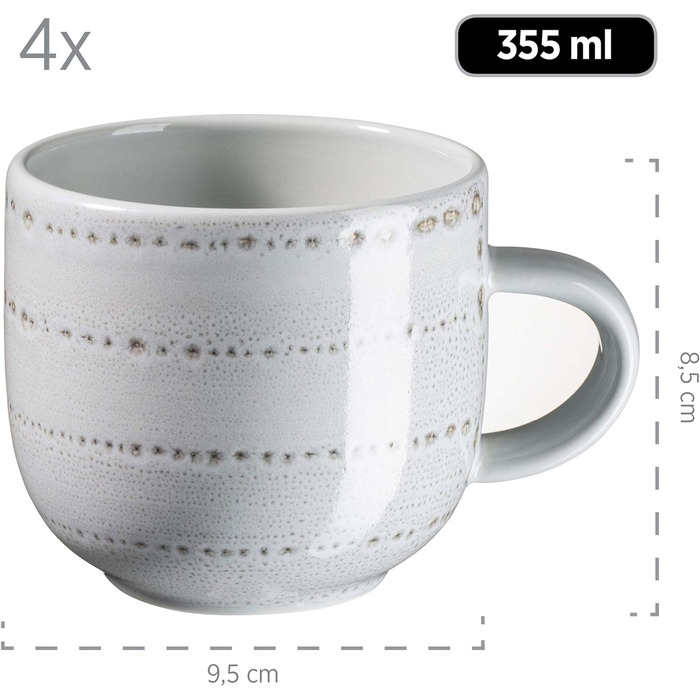 Набор посуды с ручной росписью MSER серии 931743 Spicy Market на 4 персоны в средиземноморском винтажном дизайне, комбинированный сервиз из 16 предметов из керамики, керамогранит (синий)