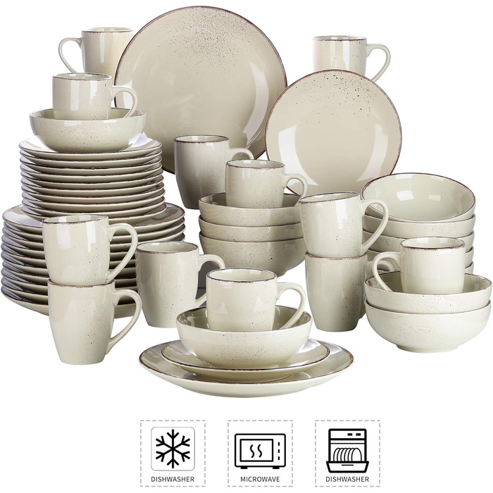 Комбінований набір посуду з кераміки із 48 предметів Navia vancasso