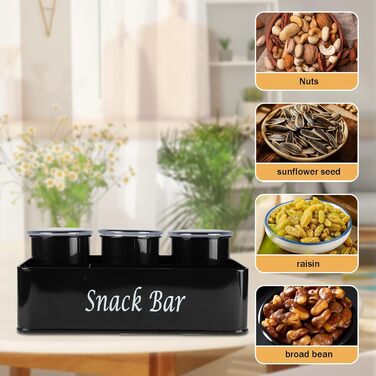 Диспенсер для снеків 33 х 21 см чорний ZoeQide