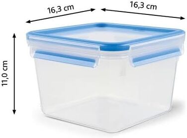 Набір контейнерів для зберігання продуктів EMSA Clip & Close, прямокутні, 5 x 0,8 л, коробки для зберігання, 100 герметичні, придатні для миття в посудомийній машині, морозильної камери та мікрохвильової печі, прозорі, сині, зроблені в Німеччині, N10307 (