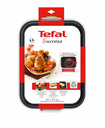Tefal Деко Success,з ручками, прямокутна, 27х37см, алюміній, чорний