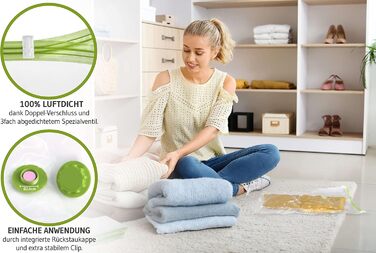 Вакуумні пакети для закочування - 10 шт. у 3 розмірах - Практичні компресійні мішки - Багаторазові сумки для зберігання в подорожах - без пилососа (6 шт. - Маленький (60 x 40 см))