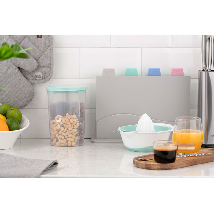 ARDESTO Контейнер для сипучих Fresh 3 в 1, 3 х 0,75 л, тіффані, пластик