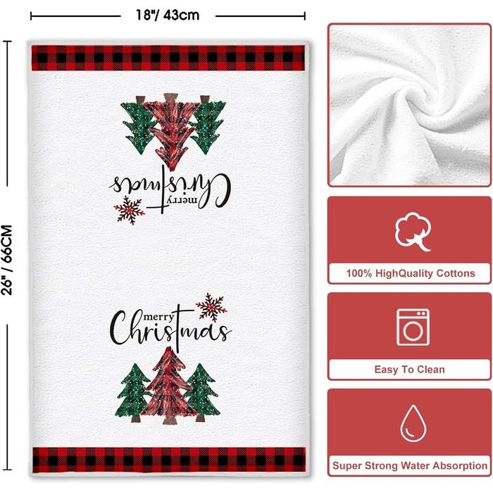 Набор из 2 рождественских кухонных полотенец 43 x 66 см LUYANFX