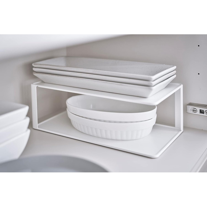 Прямокутна підставка для посуду біла YAMAZAKI