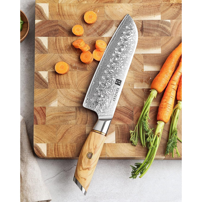 Нож сантоку 18,2 см, дамасская сталь Lan XINZUO