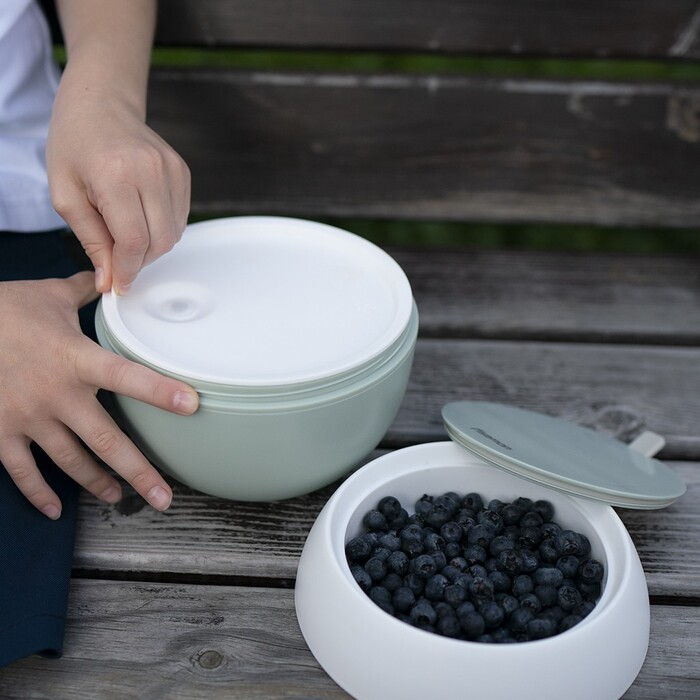 Ланч-бокс с двома відділенням круглий Fissman 15x12 см / 800 мл (6804)