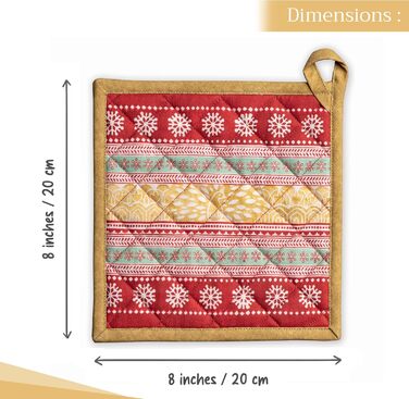 Рукавички для духовки Maison d&39 Hermine, підставки для каструль, 100 бавовна, термостійкі кухонні рукавички, рукавички для духовки (19 см x 33 см) та підставки для каструль (20 см x 20 см) для приготування їжі, Morzine - рукавички для духовки на День по