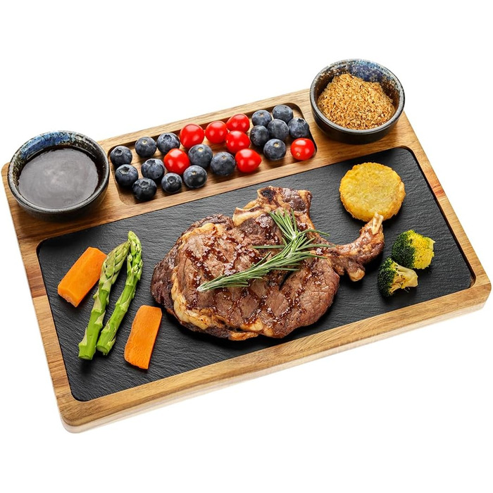 Сервірувальна тарілка зі сланцю для стейків 33 х 23 см HALE OTEIR