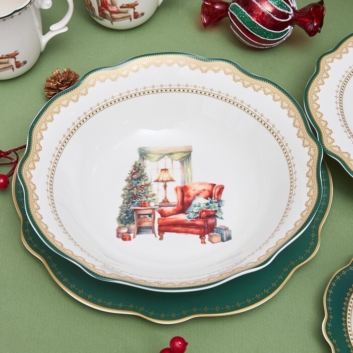 Салатник Fissman 23,5x6,5 см CHRISTMAS EVE порцеляна (13757)