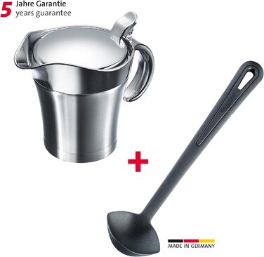 Набір соусів Westmark, 2 шт. и, 1 термосоусник з відкидною кришкою, 0,5 л 1 ополоник Ніжний, довжина 29 см, нержавіюча сталь/ABS/PP/PA, сріблястий/чорний, 622422E6 з ополоником