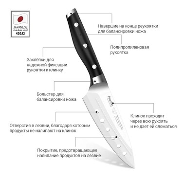 Кухарський ніж (деба) Fissman TAKATSU 18 см (2359)