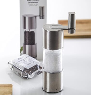Млин для перцю та солі з рукояткою, набір 2 предмети з упаковками 50 г перцю та морської солі Select AdHoc