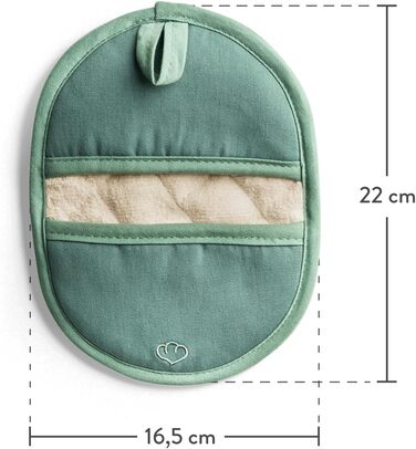 Набір 2 шт. Силікон і бавовна, термостійкі (прихватки, м'ята)