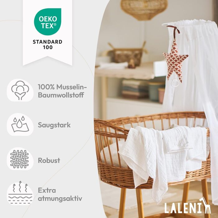 Серветки для відрижки в наборі з 10 шт. з чистої бавовни - Нетоксичні муслінові серветки 70x70 - Абсорбуючі муслінові серветки - Муслінові серветки як муслінові підгузки, що можна прати - Бежевий (білий, 20 шт. )