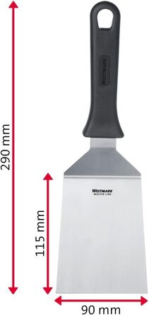 Профессиональных токаря/шпателя для гриля (угловые, жесткие) с перфорированным и закрытым лезвием, нержавеющая сталь/пластик, Master Line, черный/серебристый, 134422E6, 29 см (закрытый, 2 шт.), 2 шт., 2