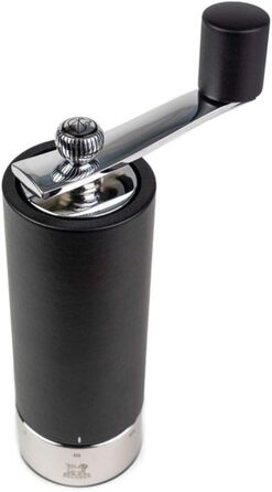 Ручная мельница для перца с кривошипом, классическая регулировка помола, Высота 18 см, дерево/нержавеющая сталь, черный, 37758 Pepper Black Matt