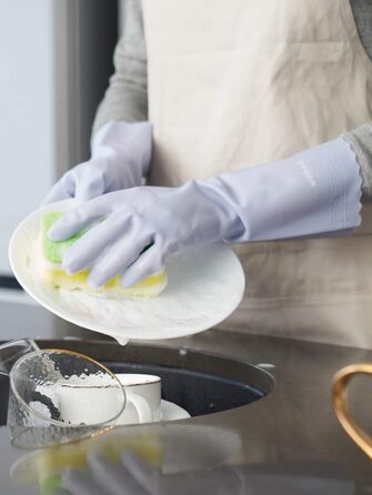 Перчатки для мытья посуды размер M ісландський блакитний LANON Protection