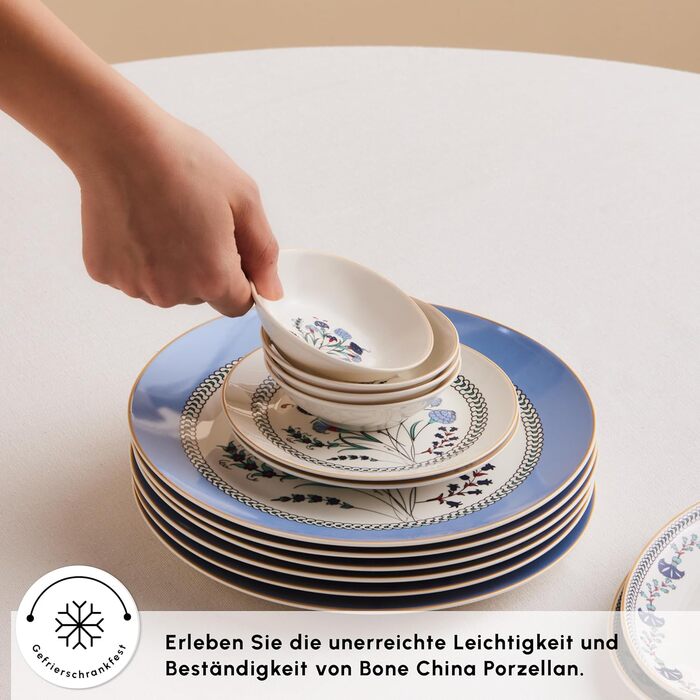 Набір столового посуду для сніданку на 6 персон, 26 предметів, Блакитна гвоздика KARACA