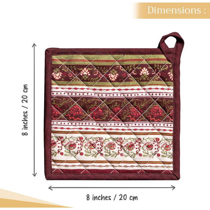 Рукавички для духовки Maison d&39 Hermine, підставки для каструль, 100 бавовна, термостійкі кухонні рукавички, рукавички для духовки (19 см x 33 см) та підставки для каструль (20 см x 20 см) для приготування їжі, Morzine - Рукавички для духовки на День по