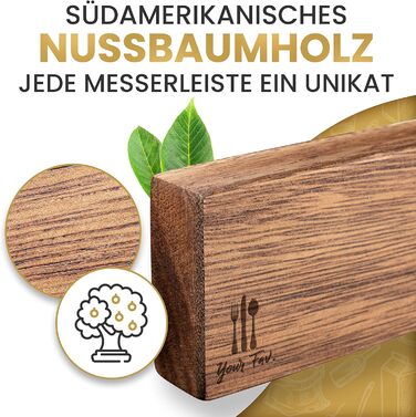 Брусок магнітний до 10 ножів дерев'яний  Your Fav.