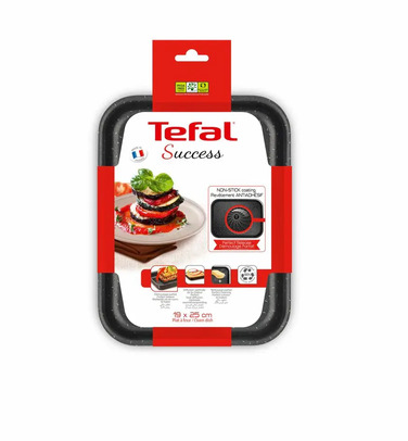 Tefal Деко прямокутна, 19 х 25 см, алюміній, чорний
