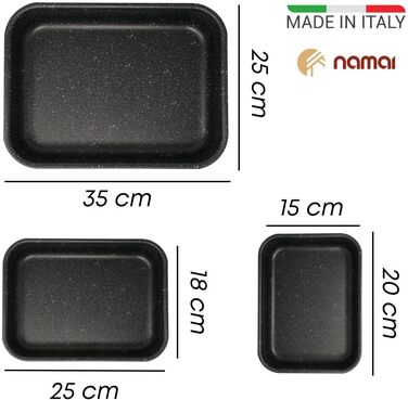 Форма для запекания 3 предмета, черный NAMAI