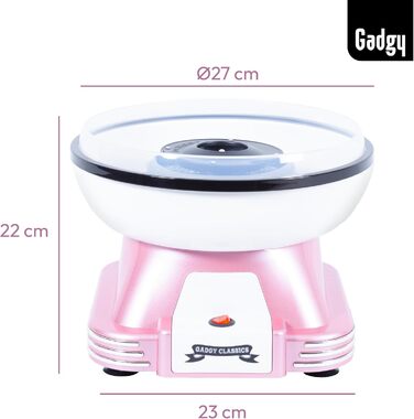 Машина для цукрової вати Gadgy для дому - Машина для цукрової вати для цукру або цукерок - Машина для цукрової вати - Цукрова вата для дитячих свят, днів народження та вечірок - (Рожева)