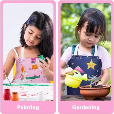 Набір дитячих фартухів 2 шт 45 х 52 см темно-синій рожевий HOTUT