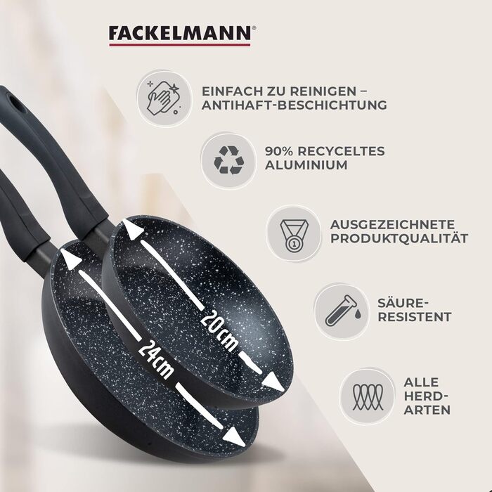 Набор из 2 сковород 20 і 24 см Marble Fackelmann