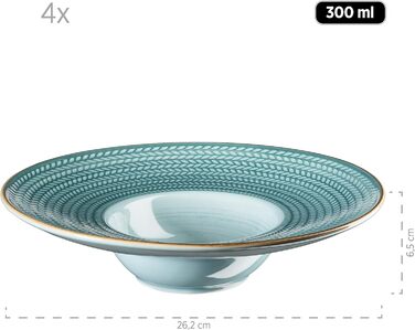 Набір тарілок для пасти 4 шт синій MÄSER