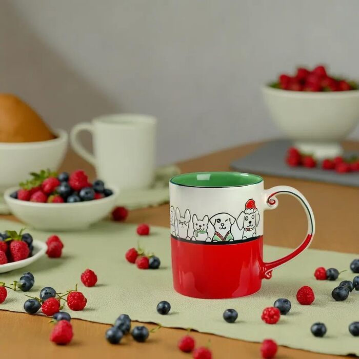 Керамічна різдвяна кружка, велика кавова кружка, різдвяна кружка 16oz, велика кружка, керамічна різдвяна кружка, зимова кружка, різдвяна кружка, чашка для кави, чаю, молока, різдвяні подарунки на день народження (стиль E)