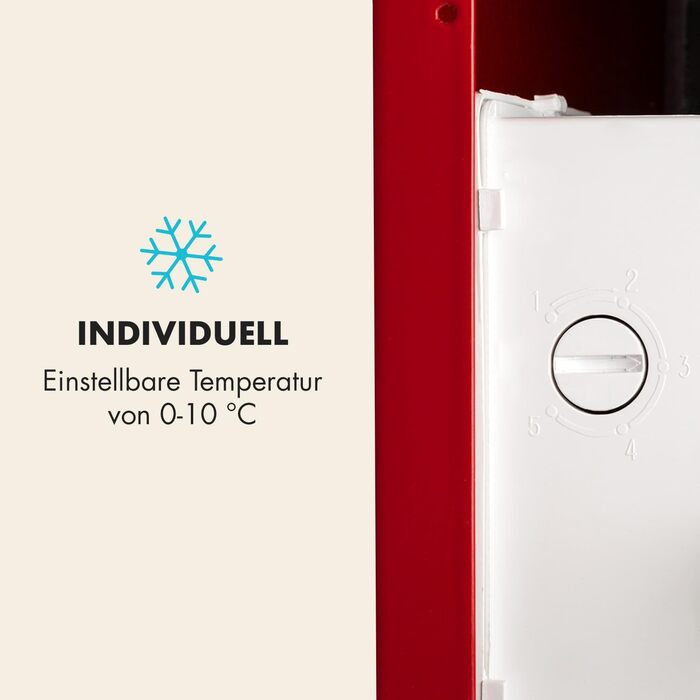 Міні-холодильник зі скляними дверцятами 48 л червоний Klarstein