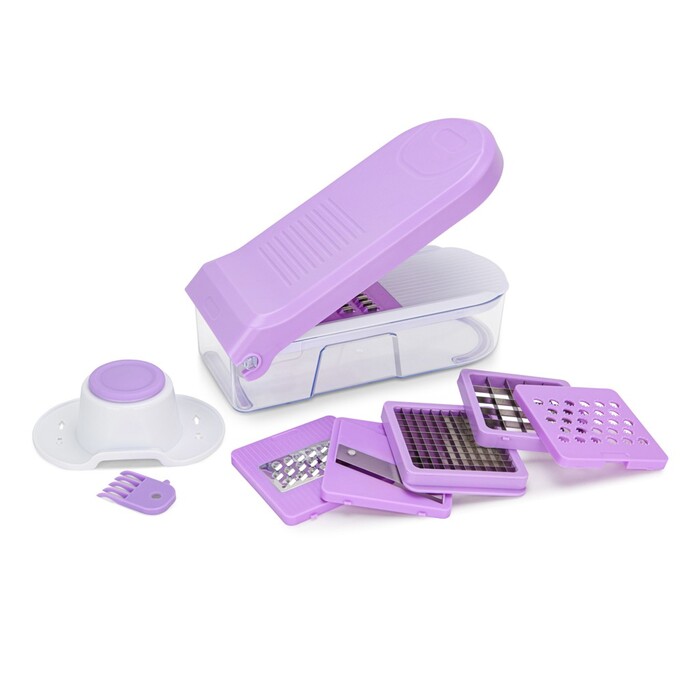 Овочерізка з теркою та контейнером Fissman 27x12x8 см - набір з 11 предметів нержавіюча сталь (18643)