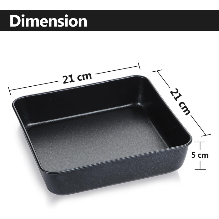 Набір форм для випічки Herogo 20,3 см, антипригарний, квадратний, глибокий деко для торта для брауні для випікання, смаження, сервірування, маленька форма для духовки з нержавіючої сталі для весілля, дня народження, нетоксична та здорова, 25