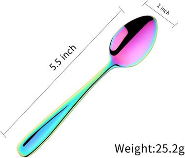 Набір з 8 чайних ложок 13,5 см, нержавіюча сталь, різнокольоровий SBOMHS