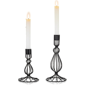 Матовий чорний підсвічник для конічних свічок Sziqiqi