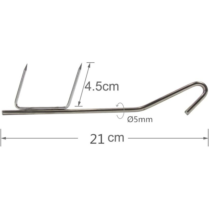 Набір гачків для коптильні з нержавіючої сталі 20 шт 21 см Croch