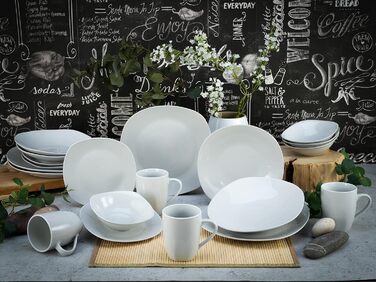 Набір посуду на 4 персони, 20 предметів, Square White Creatable