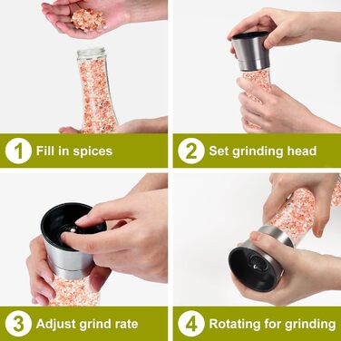 Набір з 2 млинів для солі та перцю 200 мл Gucass