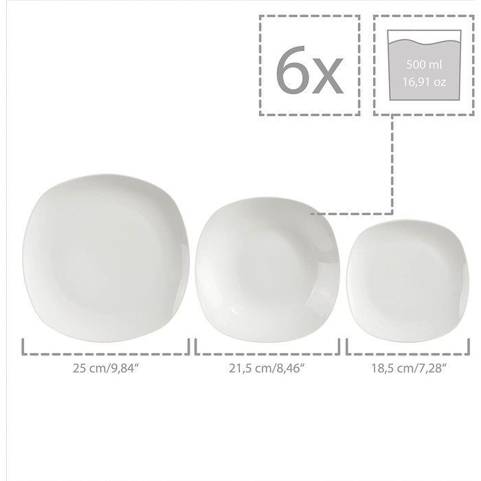 Обідній сервіз на 6 персон, 30 предметів, білий Bilgola Sänger