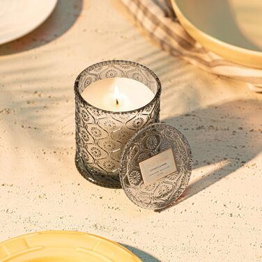 Ароматна свічка La Jole Muse у скляній свічці, подарунок для жінок, ароматичні свічки з сандаловим деревом для дому, час горіння 55 годин, 170 г. (острівний кокос)