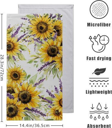 Різдвяні кухонні рушники Kwlegh, рушник для рук, різдвяна ялинка, цукерка-тростина, сніжинка, рушник для пальців, набір з 2 шт. , милий чоловічий банний рушник, високопоглинаючі рушники, 36 x (соняшник, лаванда)