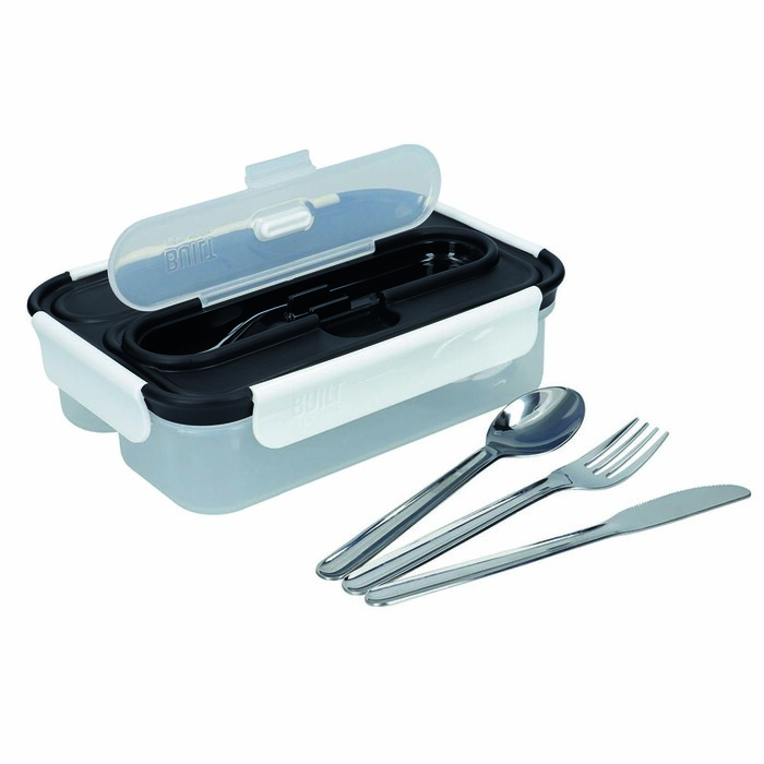 Ланч-бокс Built Classic зі столовими приладами, тризонний, 23,5 х 17 см, 1050 мл