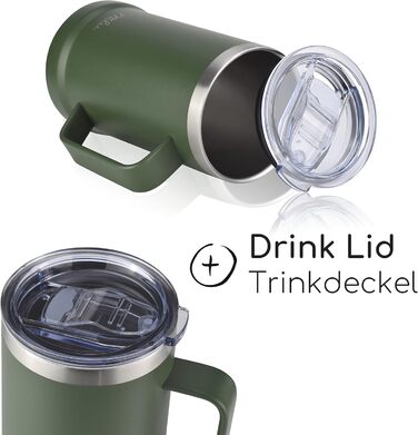 Термокухоль для пива 700 мл оливково-зелений Milu