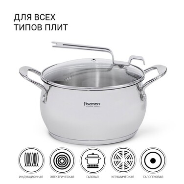 Кастрюля со стеклянной крышкой 20 см 3,5 л VITA Fissman